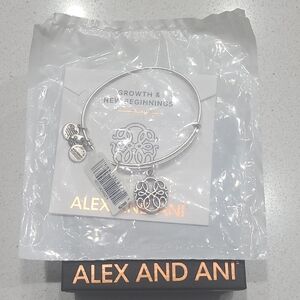 NWT Alex and Ani Path of Life Silver Charm Bangle Bracelet